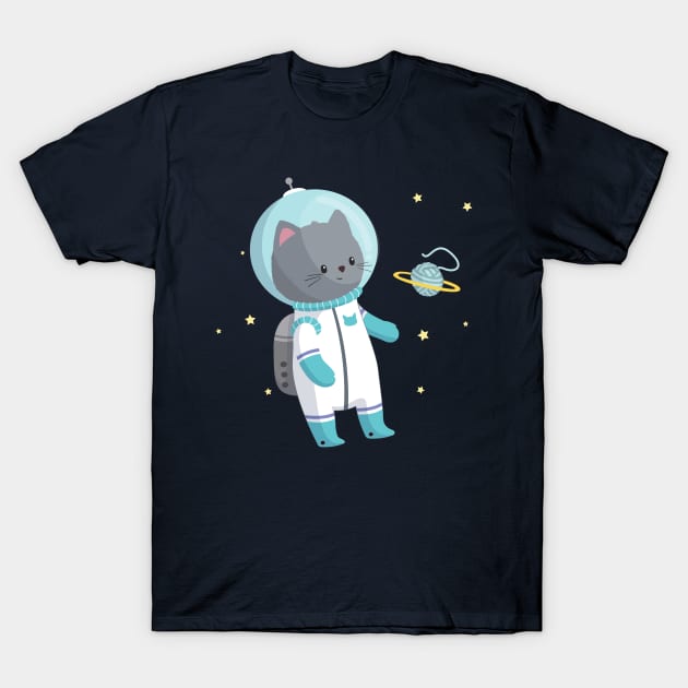 Space Cat T-Shirt by FunUsualSuspects